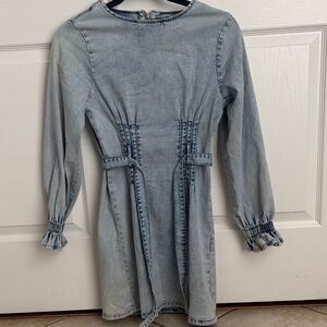 SHEIN Light Blue Denim Kids Dress